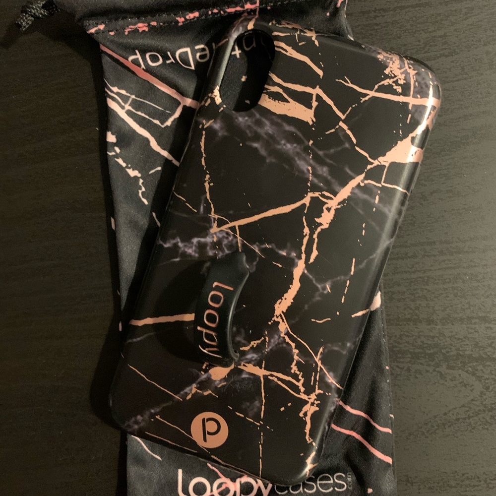 iPhone XR Loopy Case. Marble Rose MATTED edition